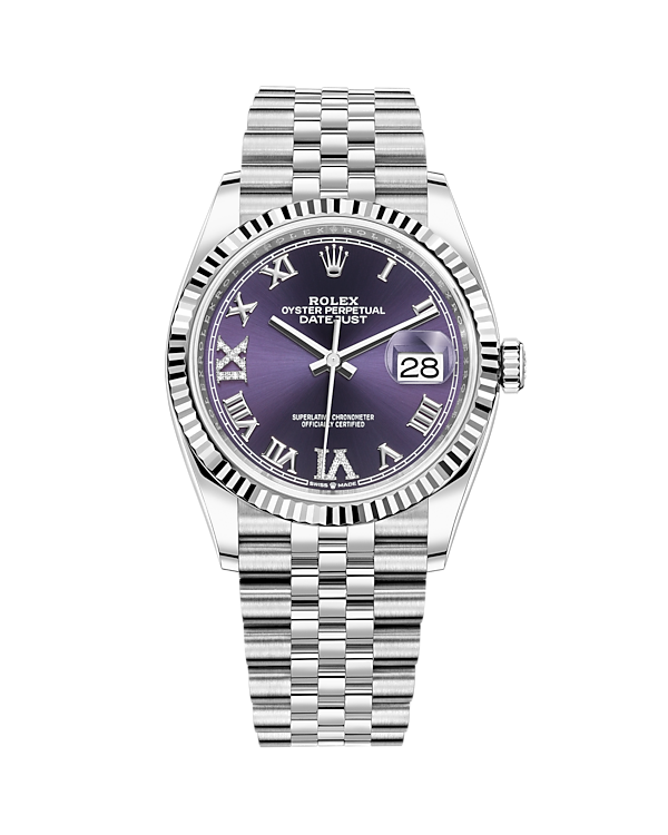 Datejust 36 White Gold & Stainless Jubilee Grey with Diamonds 126234