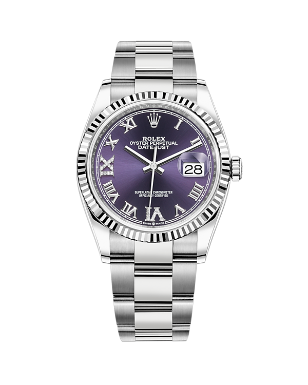 Datejust 36 White Gold & Stainless Oyster Grey with Diamonds 126234