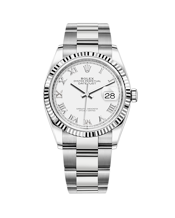 Datejust 36 White Gold & Stainless Oyster Aubergine with Diamonds 126234