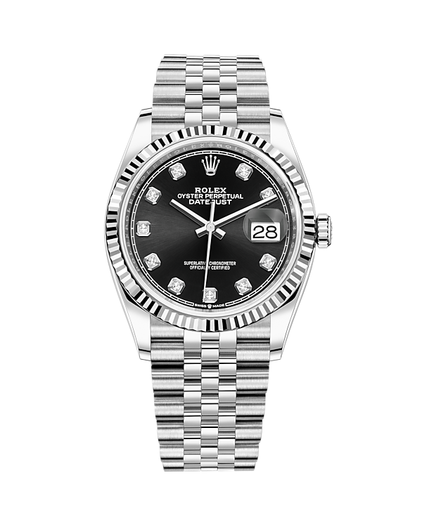 Datejust 36 White Gold & Stainless Jubilee Bright Black with Diamonds 126234
