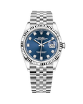 Datejust 36 White Gold & Stainless Jubilee Bright Blue with Diamonds 126234