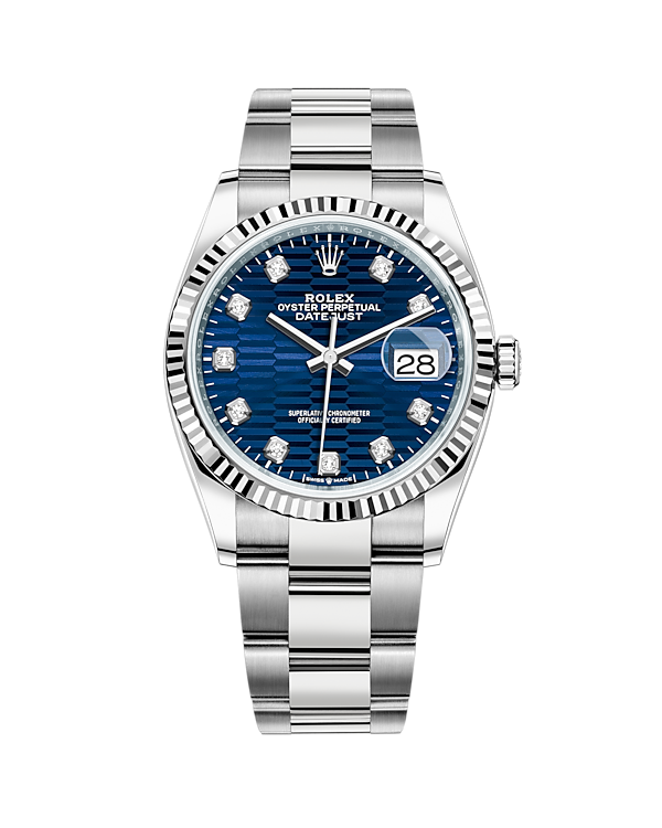 Datejust 36 White Gold & Stainless Oyster Bright Blue Roman 126234