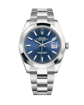 Datejust 41 Stainless Steel Oyster Bright Blue Stick 126300