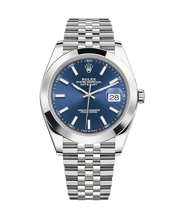 Datejust 41 Stainless Steel Jubilee Bright Blue Stick 126300