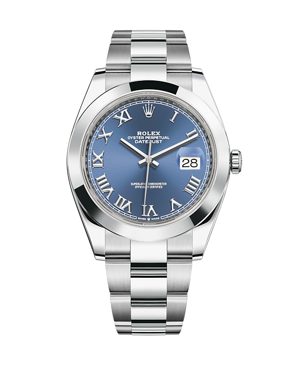 Datejust 41 Stainless Steel Oyster Bright Blue Roman 126300