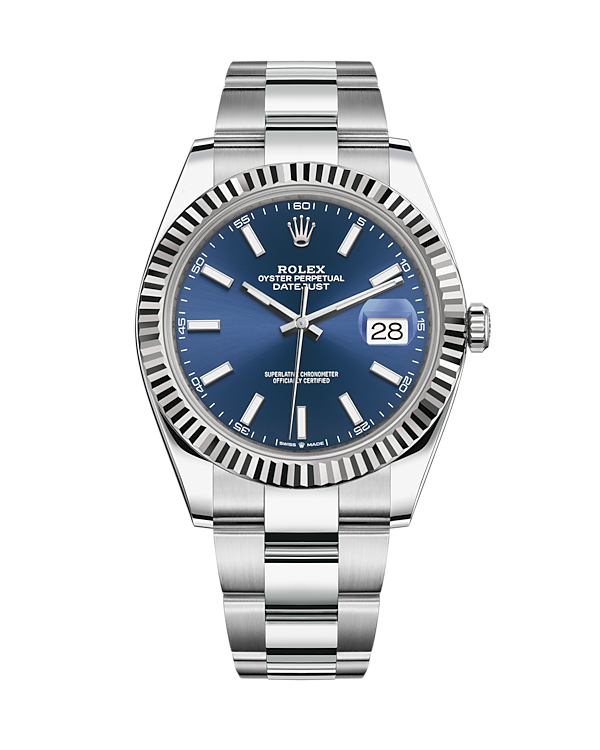 Datejust 41 Stainless Steel Oyster Bright Blue Stick 126334