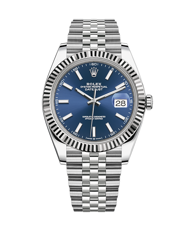 Datejust 41 Stainless Steel Jubilee Bright Blue Stick 126334