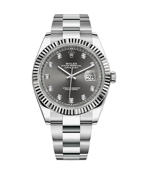 Datejust 41 Stainless Steel Oyster Slate with Diamonds 126334