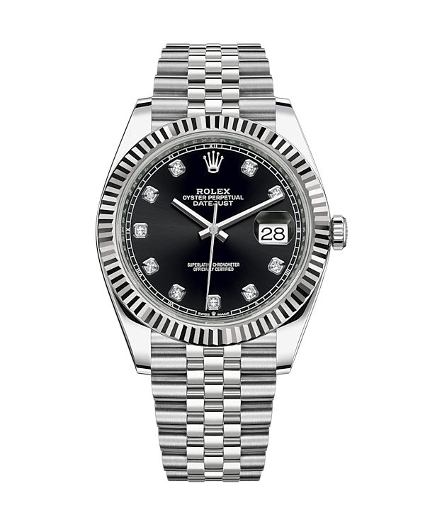 Datejust 41 Stainless Steel Jubilee Black with Diamonds 126334