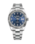 Datejust 41 Stainless Steel Oyster Blue with Diamonds 126334