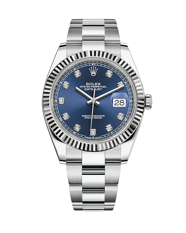 Datejust 41 Stainless Steel Oyster Blue with Diamonds 126334