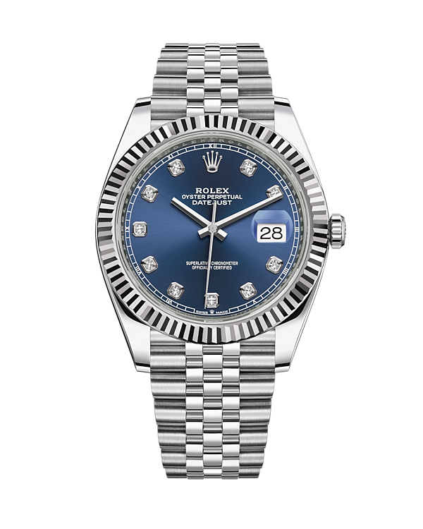 Datejust 41 Stainless Steel Jubilee Blue with Diamonds 126334